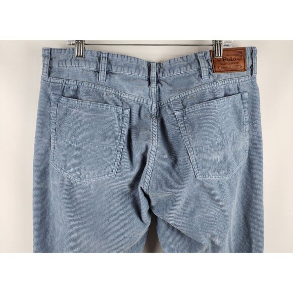 Polo Ralph Lauren Jeans Mens 38x31 Blue Varick Slim Straight Corduroy Denim - Picture 9 of 11